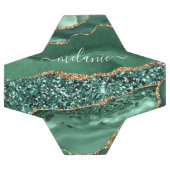 Agate Green Gold Parties scintillant Geode Marbre  (Plat)