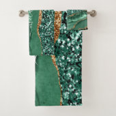 Agate Green Gold Parties scintillant Geode Marbre (En situation)