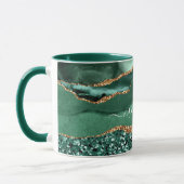 Agate Green Gold Parties scintillant Marble Mug Ca (Gauche)