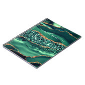 Agate Green Parties scintillant en or Carnet en ma (Côté gauche)