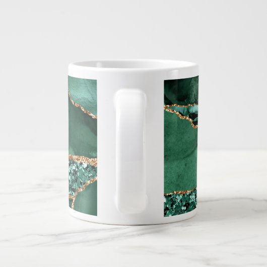 Agate Green Parties scintillant en or Marble Mug N (Dos)