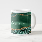 Agate Green Parties scintillant en or Marble Mug N (Devant droit)