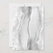 Agate Grijs Wit Zilver Moderne Trouwtekst Save The Date (Achterkant)