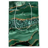 Agate Groen Goud Smaragd Aangepaste Naam Cadeau Za Medium Cadeauzakje (Voorkant)