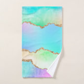 Agate Holo | Faux Iridescente Pastel Ombre Marble (Serviette à main)