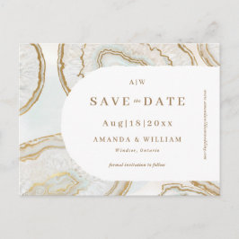 Agate Kwarts Achtergrond Save the Date Postkaart