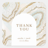Agate Kwarts Textuur Vierkante Sticker (Voorkant)