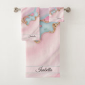 Agate Marble Moderne Blue Rose Gold Collection (En situation)