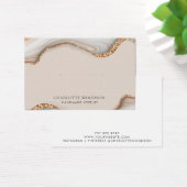 Agate Marble Pink Blush Geode die horizontaal vert Visitekaartje (Bureau)