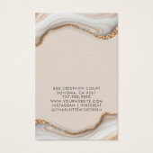 Agate marble Pink Blush Geode Earning Display Card Visitekaartje (Achterkant)