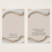 Agate Marble Pink Blush Geode Earring Display Card (Devant & derrière)
