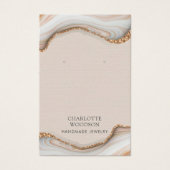 Agate Marble Pink Blush Geode Earring Display Card (Devant)