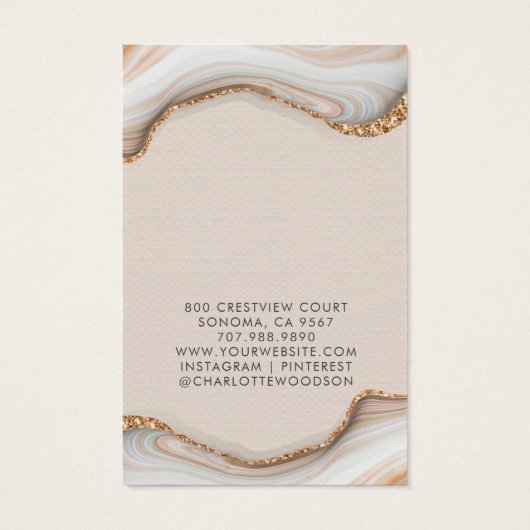 Agate Marble Pink Blush Geode Earring Display Card (Dos)