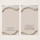 Agate Marble Pink Blush Geode Earring Display Card (Devant & derrière)