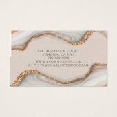 Agate Marble Pink Blush Geode Stud Earning Display Visitekaartje (Achterkant)