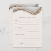 Agate Marble Stone Bride to be Advice Card Bedankkaart (Voorkant / Achterkant)