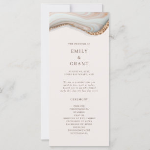Agate Marble Texture Wedding Ceremony Programme