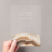 Agate Marble Wedding Acryl Uitnodigingen (Insitu (Draagbaar))