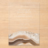 Agate Marble Wedding Acryl Uitnodigingen (Voorkant)