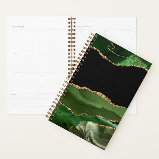 Agate Marbré Vert Émeraude Contemporain (Devant avec enveloppe)