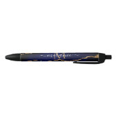 Agate Marine Bleu Marbre Or Votre Nom Lettre Stylo (Bas)