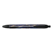 Agate Marine Bleu Marbre Or Votre Nom Lettre Stylo (Dos)