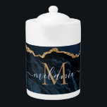 Agate Marine Blue Gold Gemstone Marble Nom du mono<br><div class="desc">Agate Navy Blue Gold Gemstone Marbre Monogramme Nom Geode Parties scintillant Étincelle Personnalisée Anniversaire - Anniversaire ou Mariage Cadeau / Fournisseur - Ajouter votre lettre / Nom - Texte ou Supprimer - Faire votre cadeau spécial - Redimensionner et déplacer ou ajouter du texte / des éléments avec outil de personnalisation....</div>