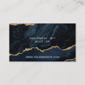 Agate Marine Blue Gold Moderne Votre Carte de visi (Dos)