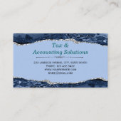 Agate Marine et Silver Faux Carte de visite de Par (Dos)