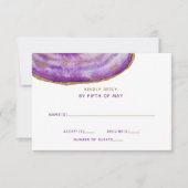 Agate mauve doré Invitations de mariage rsvp (Devant)