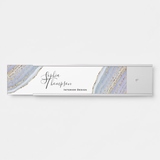 Agate moderne de Geode de lavande d'or - plaque (Devant)