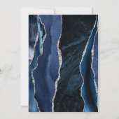 Agate moderne Marine Blue Silver Faire-part de mar (Dos)