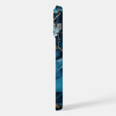 Agate Monogramme Veines Or Bleu (Côté gauche)