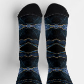Agate Navy Blue Glitter Marble Socks Gift Sokken (Top)