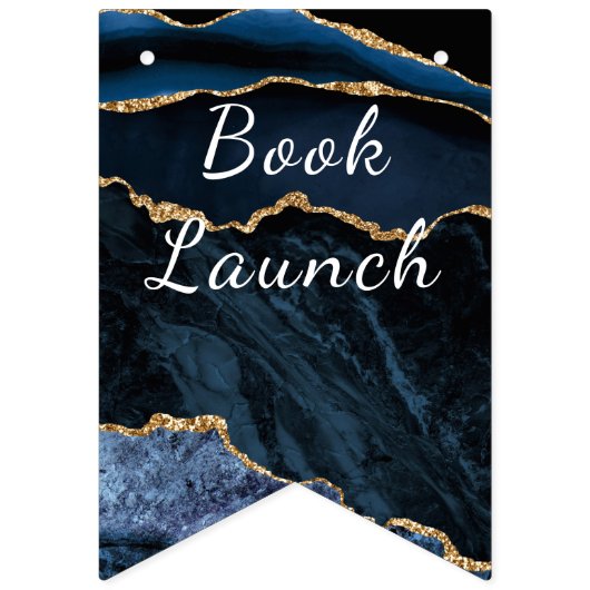 Agate Navy Blue Gold Book Lancement des drapeaux B (Premier drapeau)