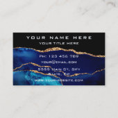 Agate Navy Blue Gold et Black Carte de visite (Devant)