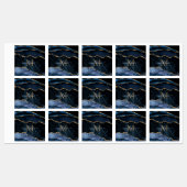 Agate Navy Blue Gold Gemstone Marble Monogram Naam Labels (Vel)