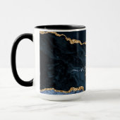 Agate Navy Blue Gold Marble Monogram Name Mok (Links)