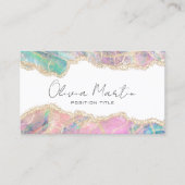Agate Opal Borders Overlays Visitekaartje (Voorkant)