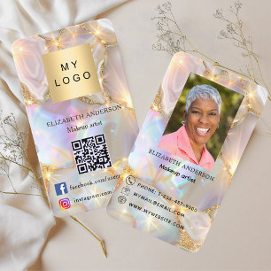 Agate opal geode logo foto Qr code social media Visitekaartje