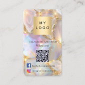 Agate opal geode logo foto Qr code social media Visitekaartje (Voorkant)