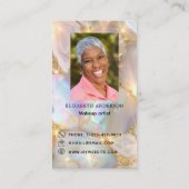 Agate opal logo foto Qr code social media premium Visitekaartje (Achterkant)