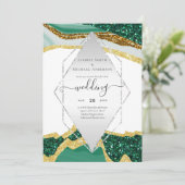 Agate OR DORÉ ÉMERAUDE - Faire-Part de Mariage Mod (Debout devant)