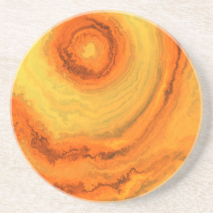 AGATE ORANJE & GOLD ZANDSTEEN ONDERZETTER