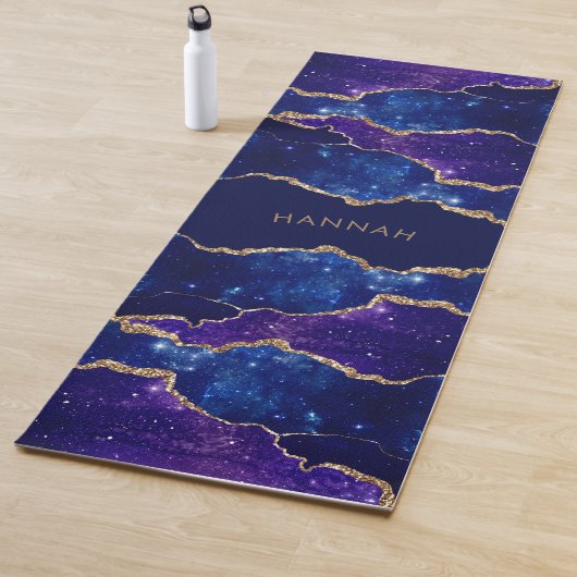 Agate Paars Hemels Aangepaste Naam Yogamat (In situ)