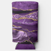 Agate Paars Violet Gold Glitter Name Koelbox (Voorkant)