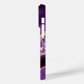 Agate Paarse Gouden Glitter Aangepaste Naam iPhone Case-Mate iPhone Case (Achterkant / Links)