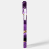 Agate Paarse Violet Gold Glitter Marble Jouw naam Case-Mate iPhone Case (Achterkant / Links)