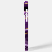 Agate Paarse Violet Gold Marble Jouw naam Gift Case-Mate iPhone Case (Achterkant / Links)