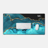 Agate Pailletée Sarcelle Et Or Avec Monogramme (Clavier et souris)